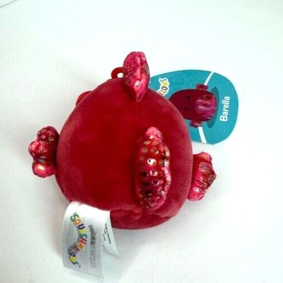 NTW Squishmallows Barella Beta Fish 3.5" Clip Keychain  Plush‎ with Sparkle - Picture 2 of 7